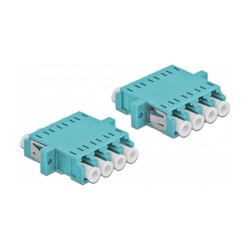 Delock LWL Kupplung LC Quad Buchse zu LC Quad Buchse Multimode 2 Stück hellblau — Buy in Cyprus with Fast Delivery