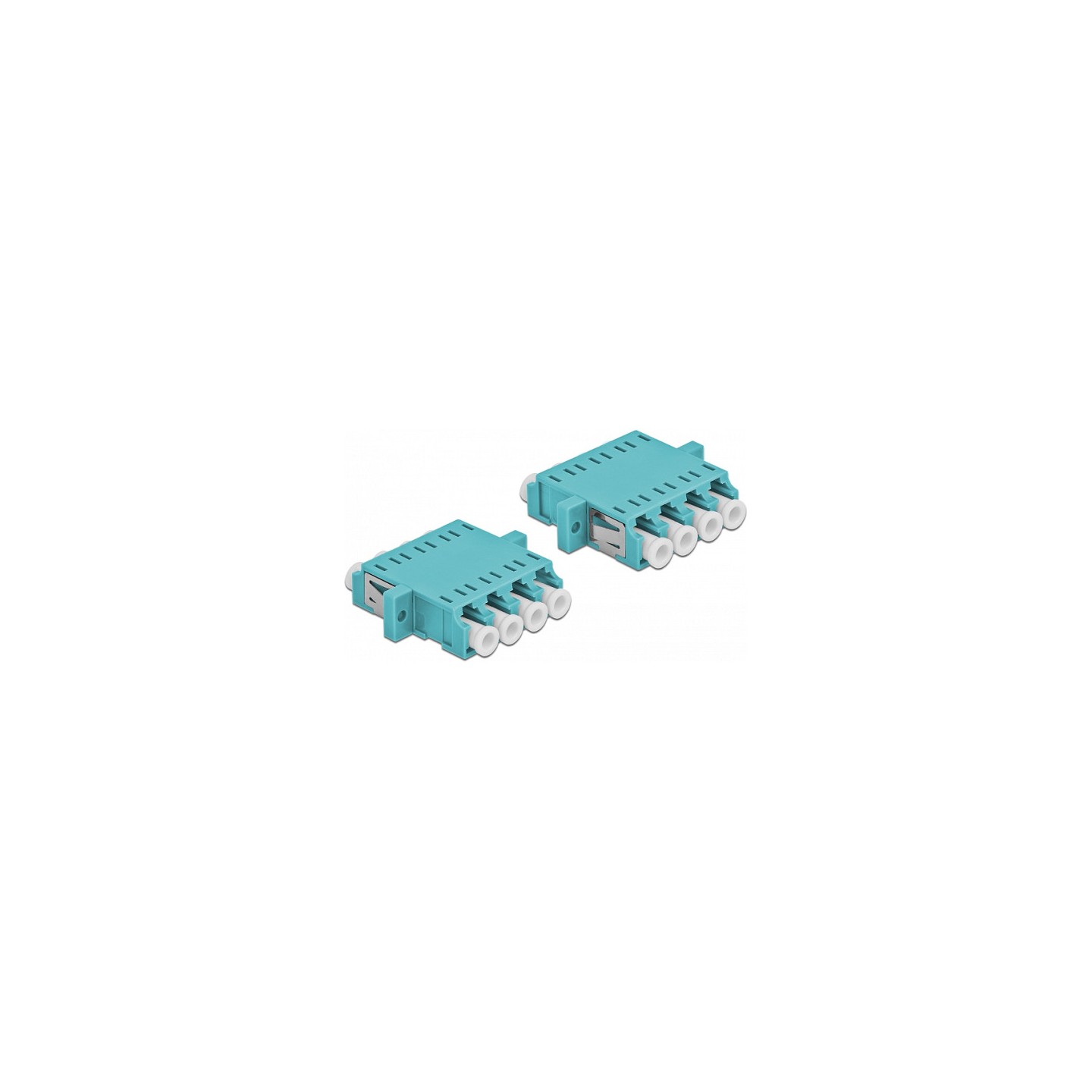 Delock LWL Kupplung LC Quad Buchse zu LC Quad Buchse Multimode 2 Stück hellblau — Buy in Cyprus with Fast Delivery