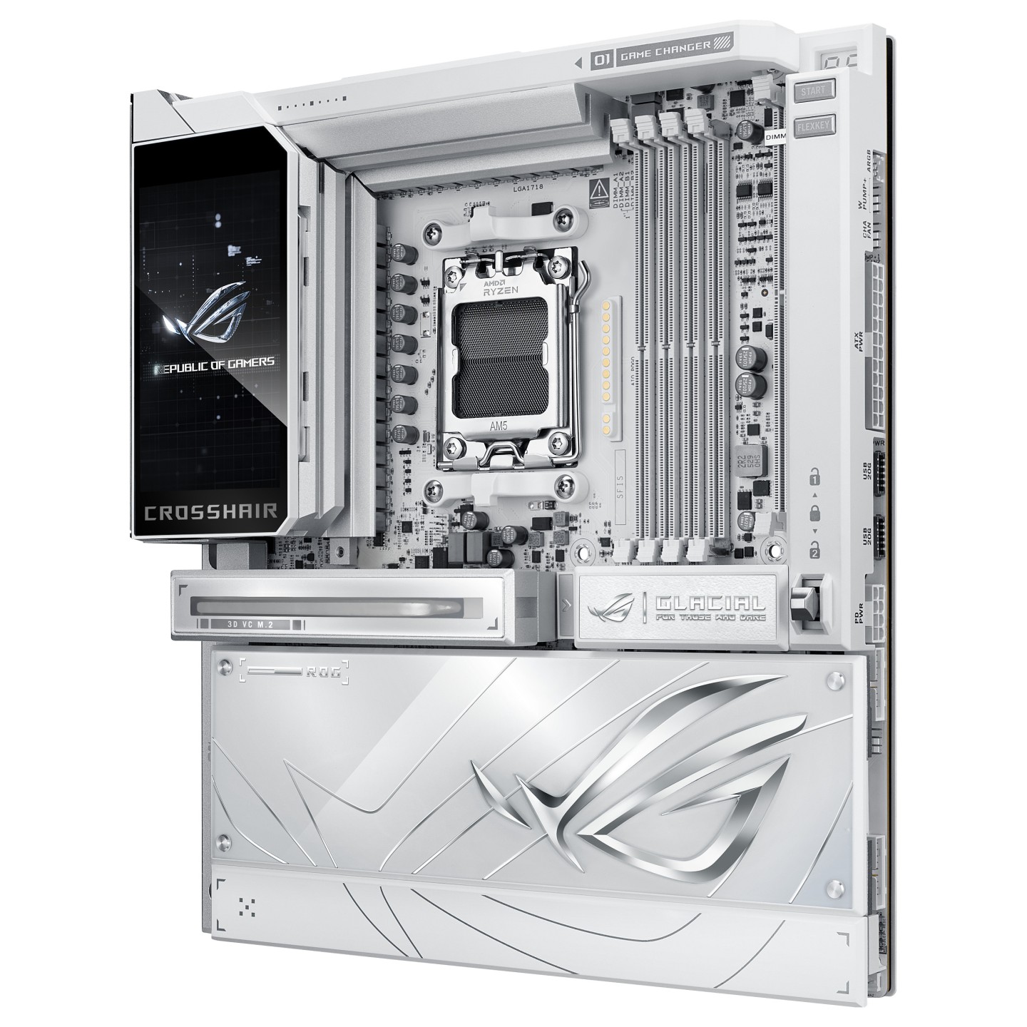 ASUS ROG CROSSHAIR X870E GLACIAL WIFI7 ATX Mainboard AM5 HDMI USB4 — Buy in Cyprus with Fast Delivery