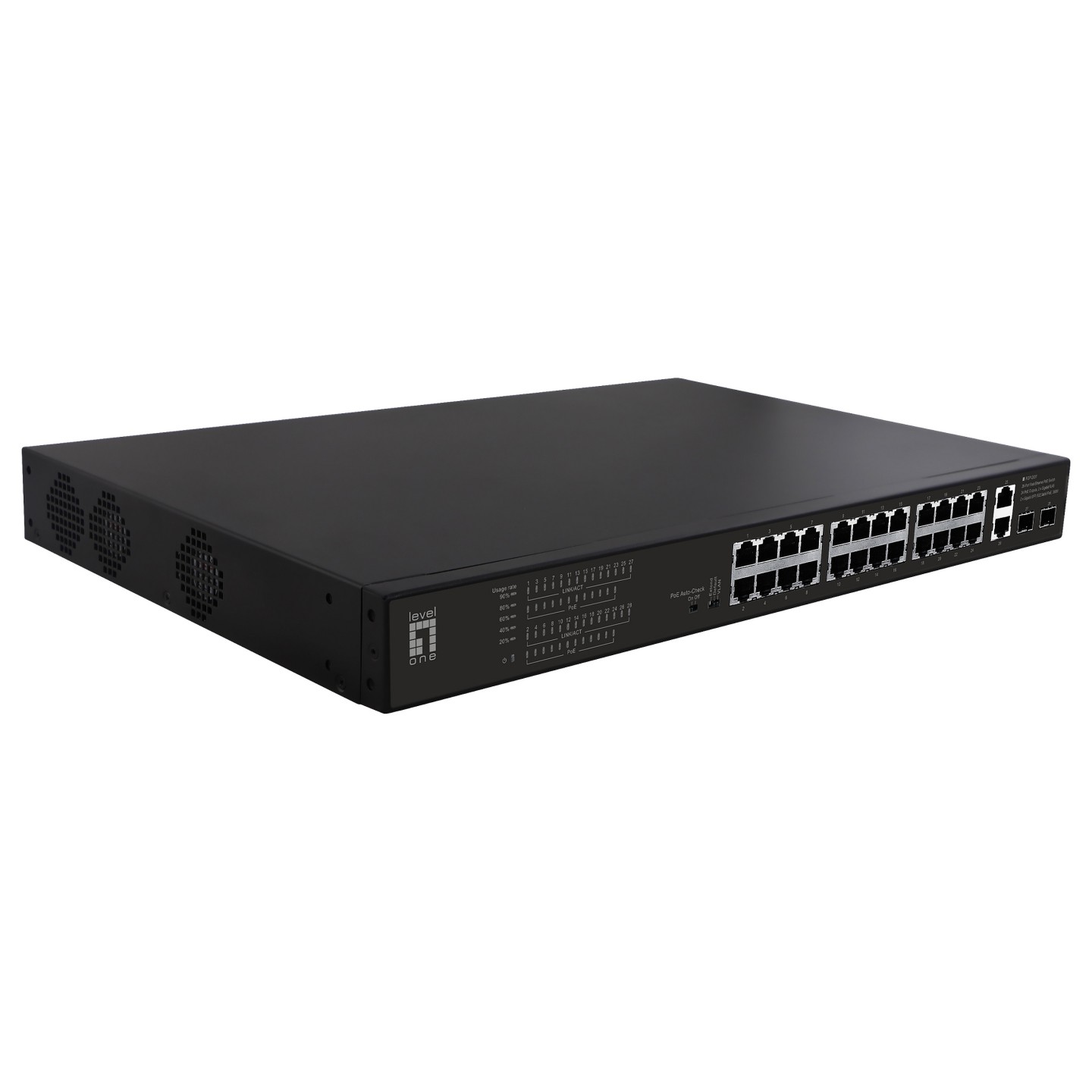 Switch 24x FE FGP-2831 2xGE 2xGSFP 19' 390W 24xPoE+ — Buy in Cyprus with Fast Delivery