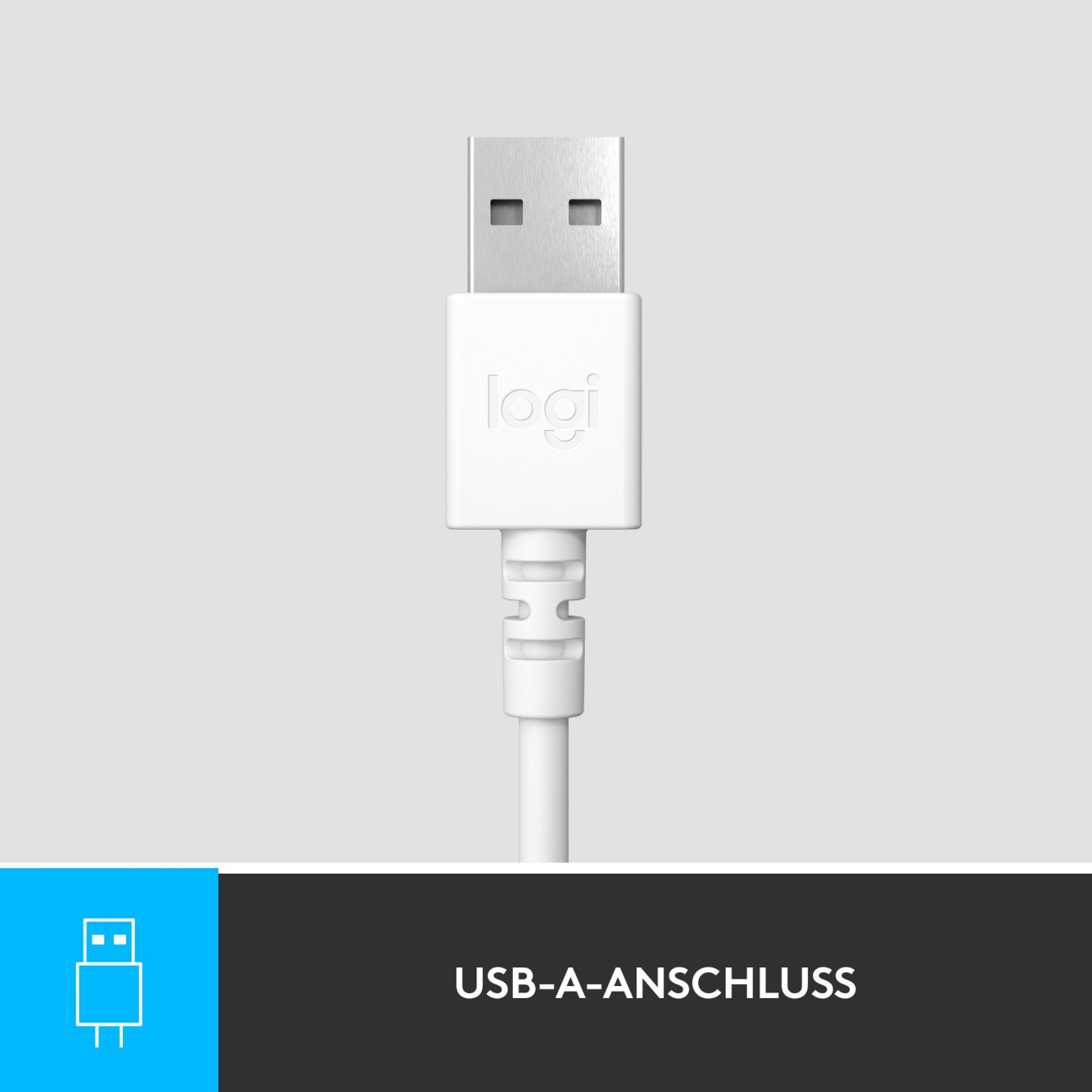 Logitech H390 USB Headset - Wired USB-A On‑Ear Headset - White, Boom Microphone, Inline Controls, 1.9m Cable