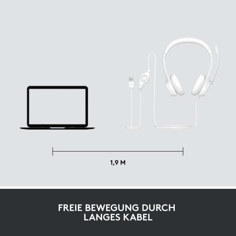 Buy Logitech H390 USB Headset - Wired USB-A On‑Ear Headset - White, Boom Micro... in Cyprus, Nicosia, Limassol, Larnaka, Pafos