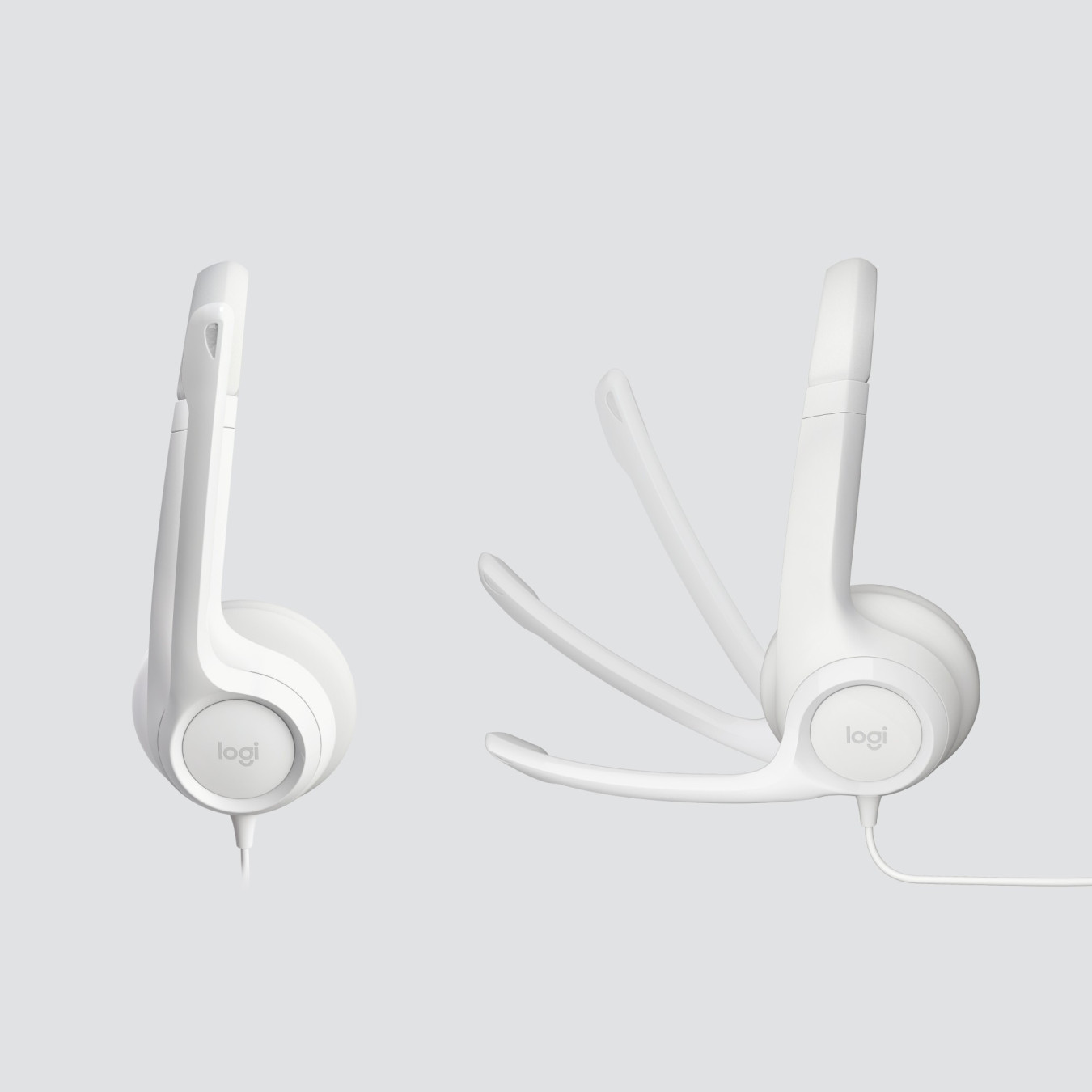 Logitech H390 USB Headset - Wired USB-A On‑Ear Headset - White, Boom Microphone, Inline Controls, 1.9m Cable