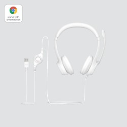 Buy Logitech H390 USB Headset - Wired USB-A On‑Ear Headset - White, Boom Micro... in Cyprus, Nicosia, Limassol, Larnaka, Pafos