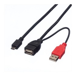 ROLINE USB 2.0 Y-Kabel 2x Typ A ST BU - Micro B ST 1m — Buy in Cyprus with Fast Delivery