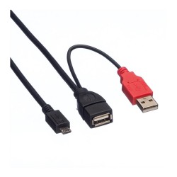 ROLINE USB 2.0 Y-Kabel 2x Typ A ST BU - Micro B ST 1m — Buy in Cyprus with Fast Delivery