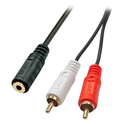 LINDY Audiokabel Stereo 3.5mm 2xRCA F M 0.25m — Buy in Cyprus with Fast Delivery