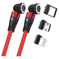 RealPower Magentic cable.1m.2x magnetisch.rot mit Adaptern — Buy in Cyprus with Fast Delivery