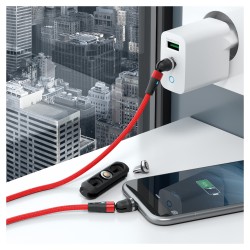 RealPower Magentic cable.1m.2x magnetisch.rot mit Adaptern — Buy in Cyprus with Fast Delivery