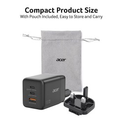 Acer GaN 100w 2 x USB-C + 1x USB-A ports. black — Buy in Cyprus with Fast Delivery
