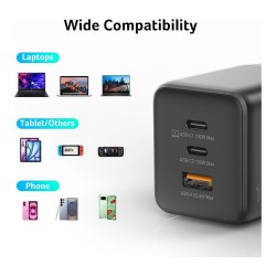 Acer GaN 100w 2 x USB-C + 1x USB-A ports. black — Buy in Cyprus with Fast Delivery
