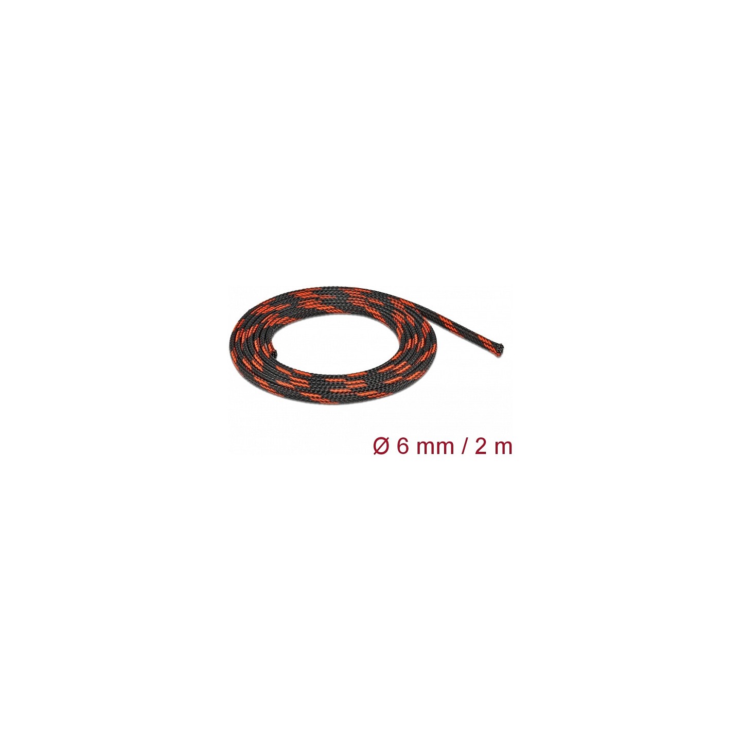 Geflechtschlauch dehnbar 2 m x 6 mm schwarz-rot — Buy in Cyprus with Fast Delivery