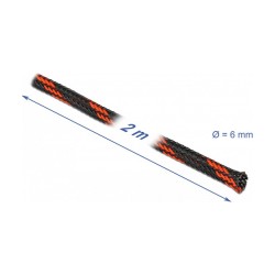 Geflechtschlauch dehnbar 2 m x 6 mm schwarz-rot — Buy in Cyprus with Fast Delivery