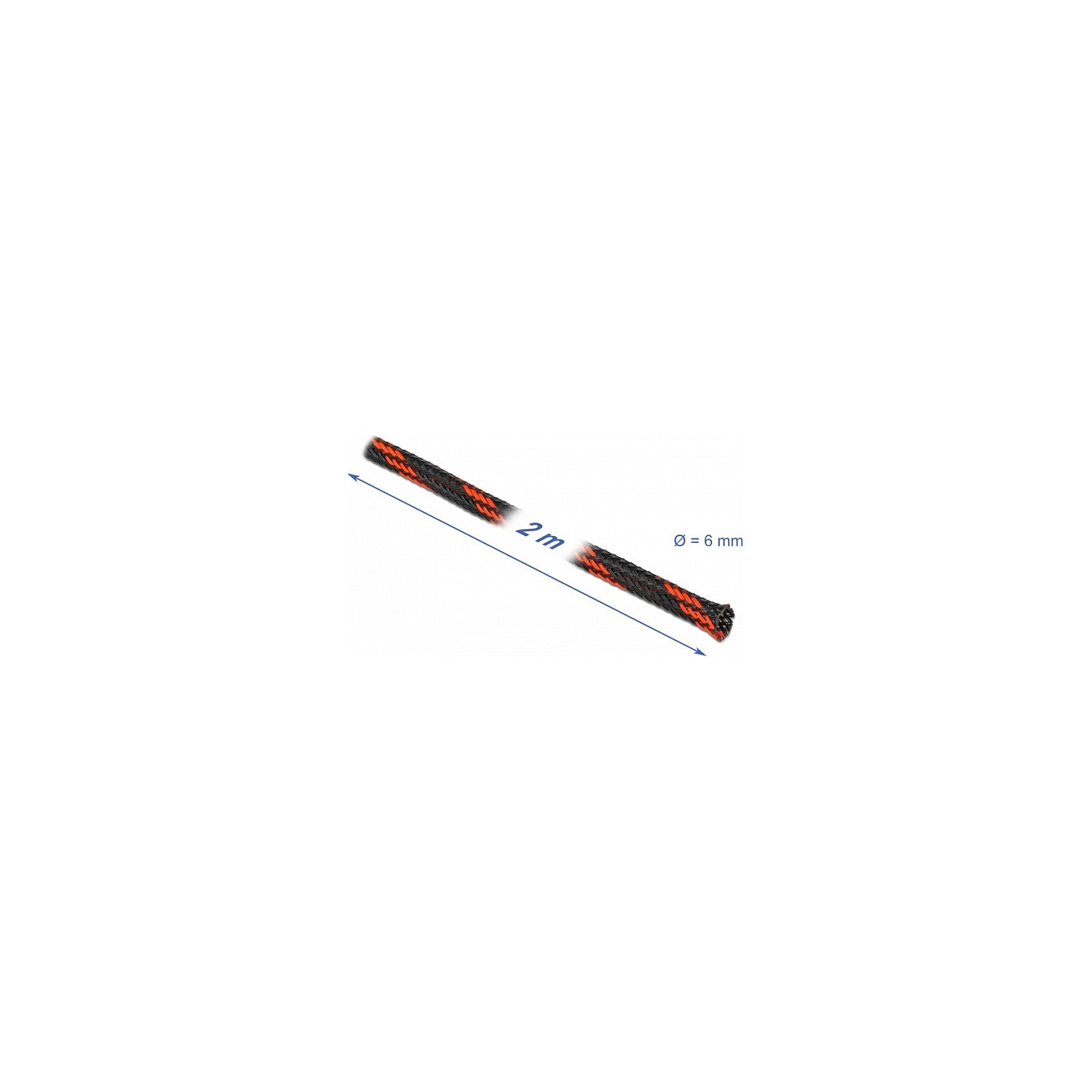Geflechtschlauch dehnbar 2 m x 6 mm schwarz-rot — Buy in Cyprus with Fast Delivery