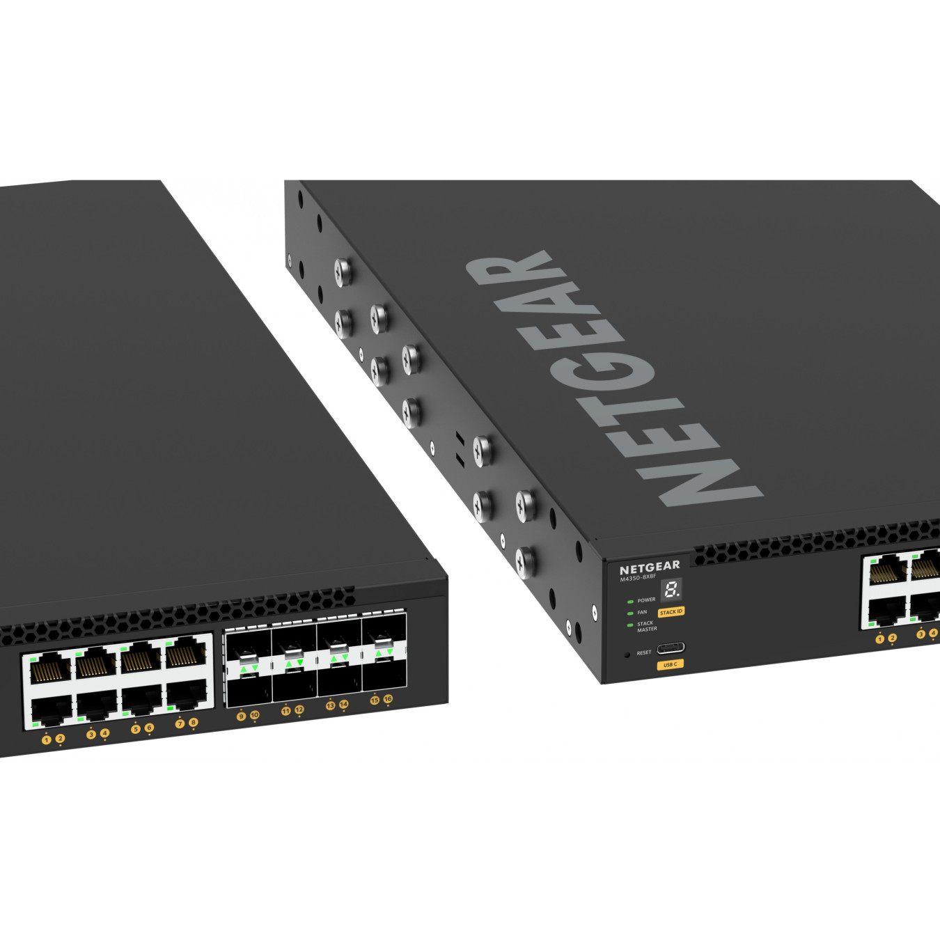 16-Port 10G Managed Switch - NETGEAR M4350-8X8F - L3, 16x10G (8x RJ45 + 8x SFP+), 2GB DDR4, ARM 1.8GHz, 1U Black