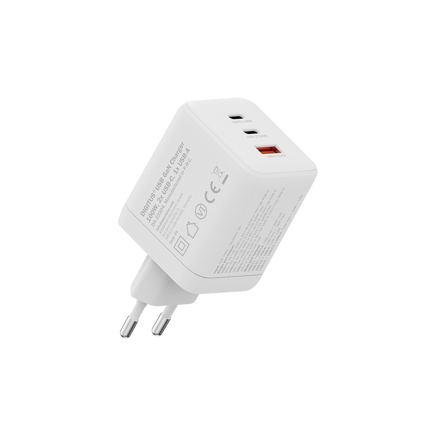 DIGITUS USB GaN Charger 100W. 2x USB-C. 1x USB-A — Buy in Cyprus with Fast Delivery