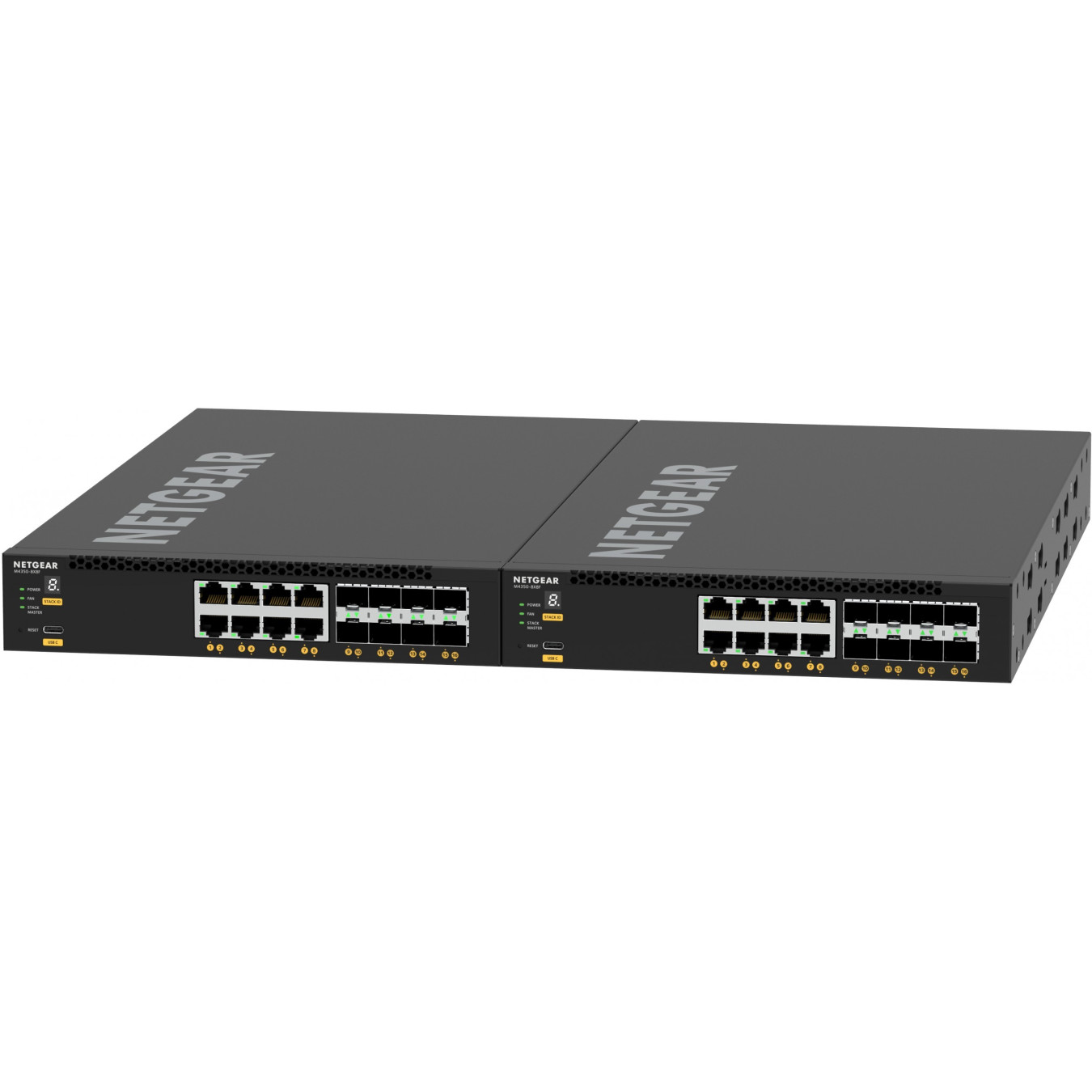 16-Port 10G Managed Switch - NETGEAR M4350-8X8F - L3, 16x10G (8x RJ45 + 8x SFP+), 2GB DDR4, ARM 1.8GHz, 1U Black