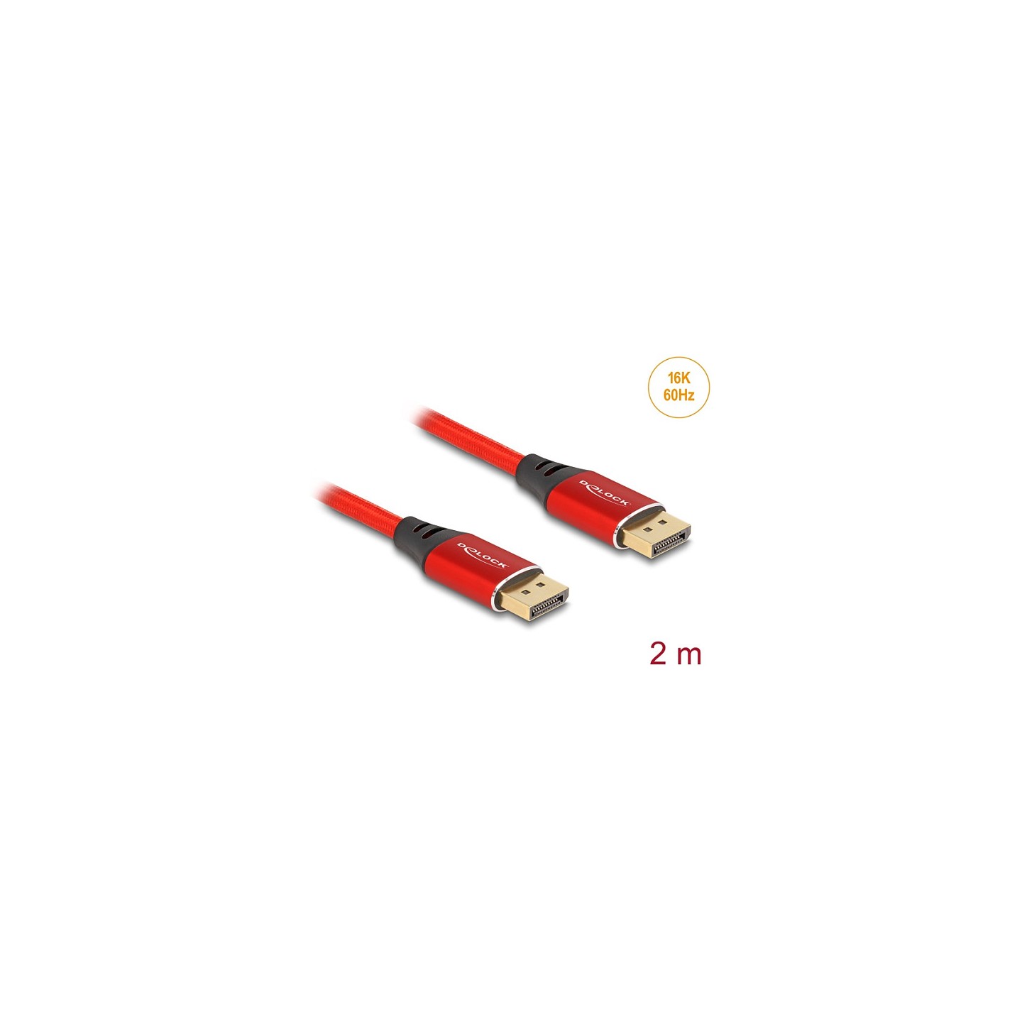 DELOCK DisplayPort Kabel 16K 60 Hz 2m rot Metall — Buy in Cyprus with Fast Delivery