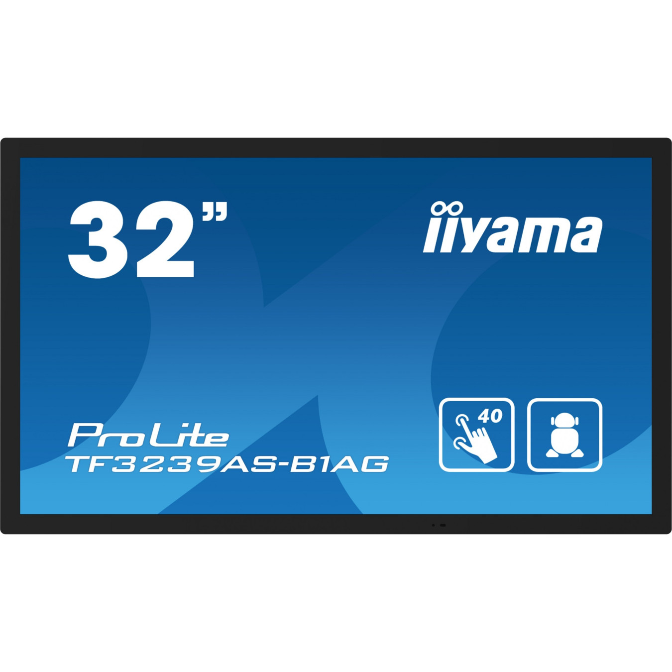 Iiyama TF3239AS-B1AG - 31.5" IPS PCAP Touch All-in-One Display, Android 11, 4GB/32GB, 2xHDMI+DP, Black, 24/7
