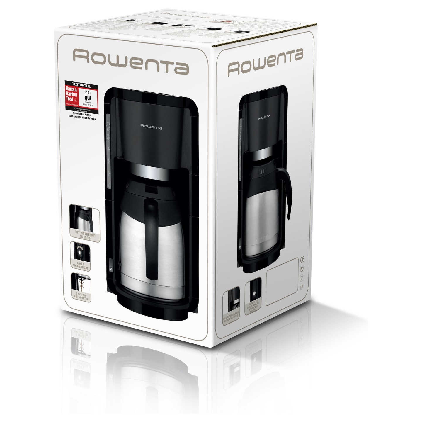 ROWENTA Filterkaffeemaschine Milano Thermo CT 3818 Black Stainless Steel — Buy in Cyprus with Fast Delivery