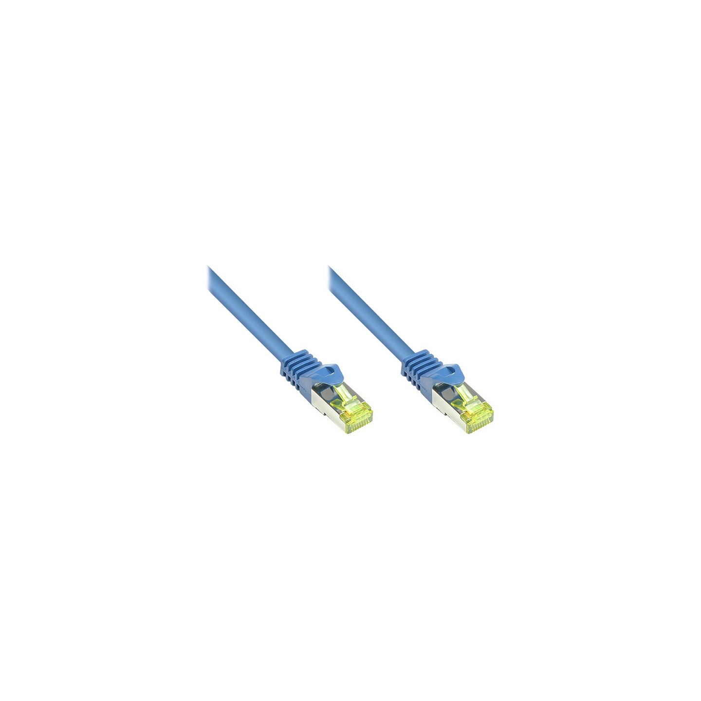 GoodConnections RJ45 Patchkabel mit Cat. 7 Rohkabel und Rastnasenschutz (). S FTP. PiMF. halogenfrei. 500MHz. OFC. bl...