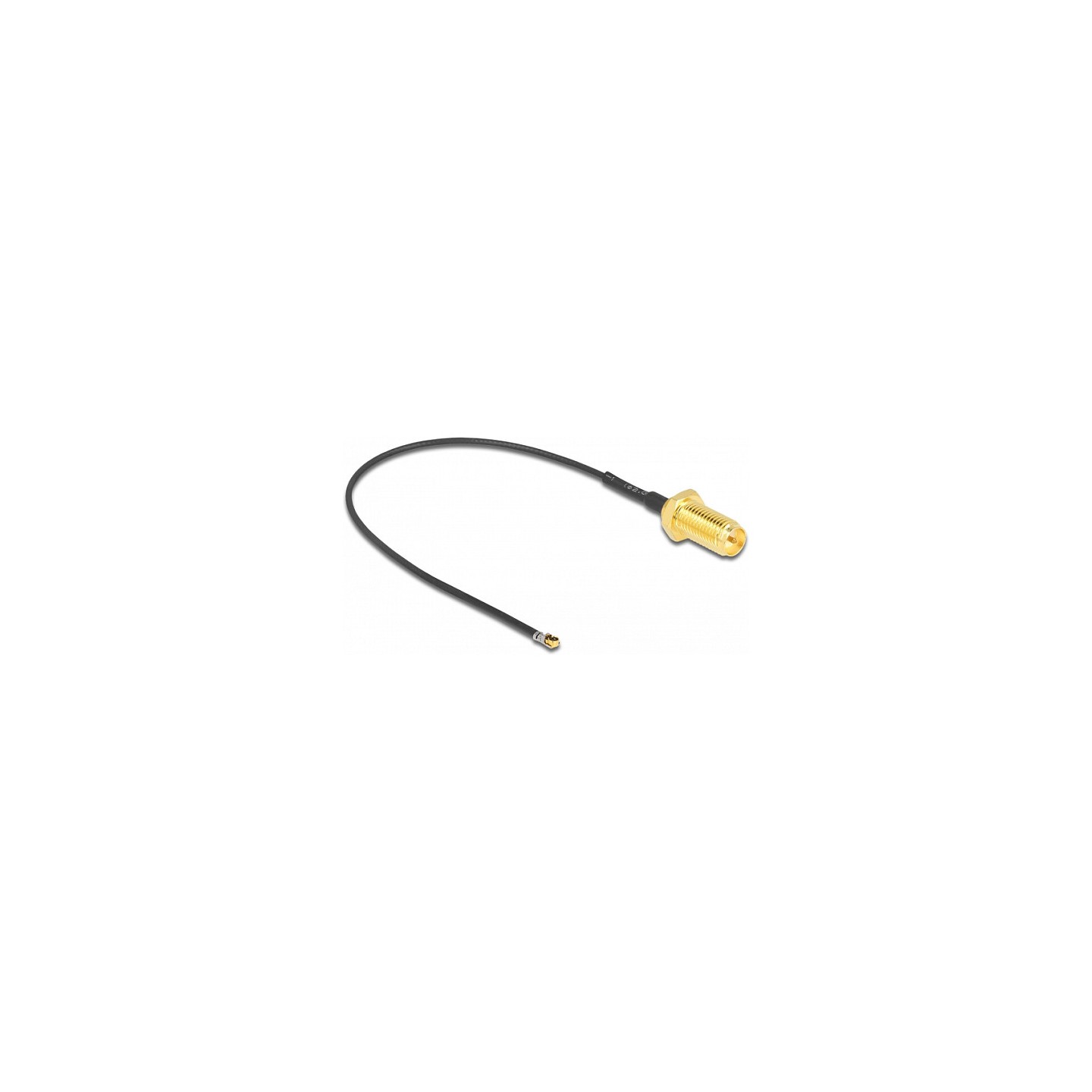 DELOCK Antennenkabel RP-SMA Buchse zum Einbau zu MHF 4L LK Stecker 1.37 10cm Gewindelnge 10mm