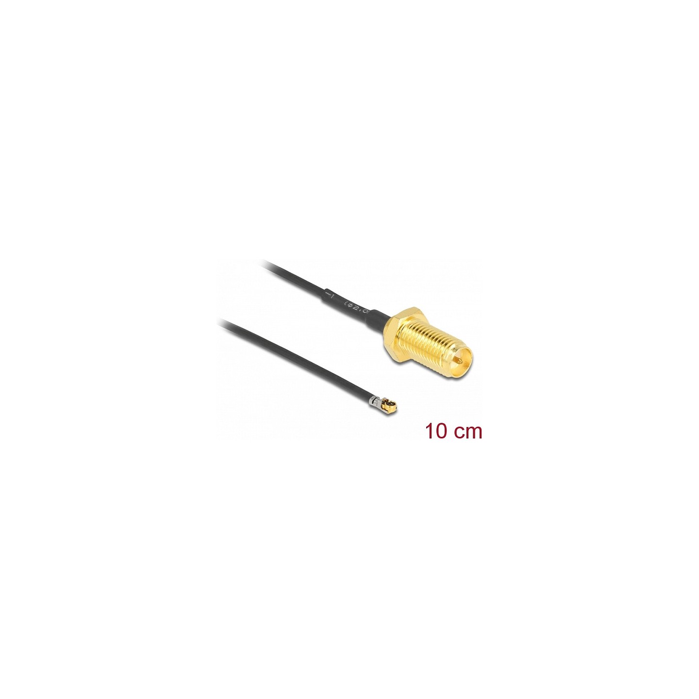 DELOCK Antennenkabel RP-SMA Buchse zum Einbau zu MHF 4L LK Stecker 1.37 10cm Gewindelnge 10mm