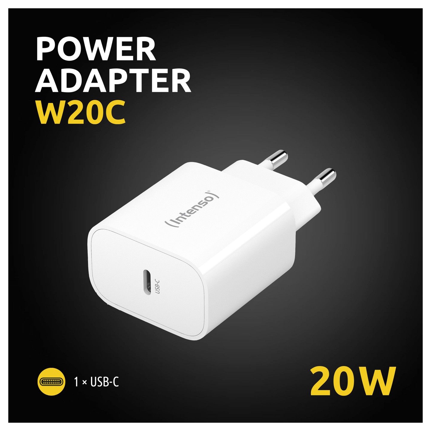 Intenso Power Adapter W20C. Weiß Anschluss: 1x USB-C. Output: max. 20 Watt — Buy in Cyprus with Fast Delivery