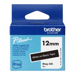 Schriftband Brother 12mmx4m weiß schwarz BTAG-335 — Buy in Cyprus with Fast Delivery
