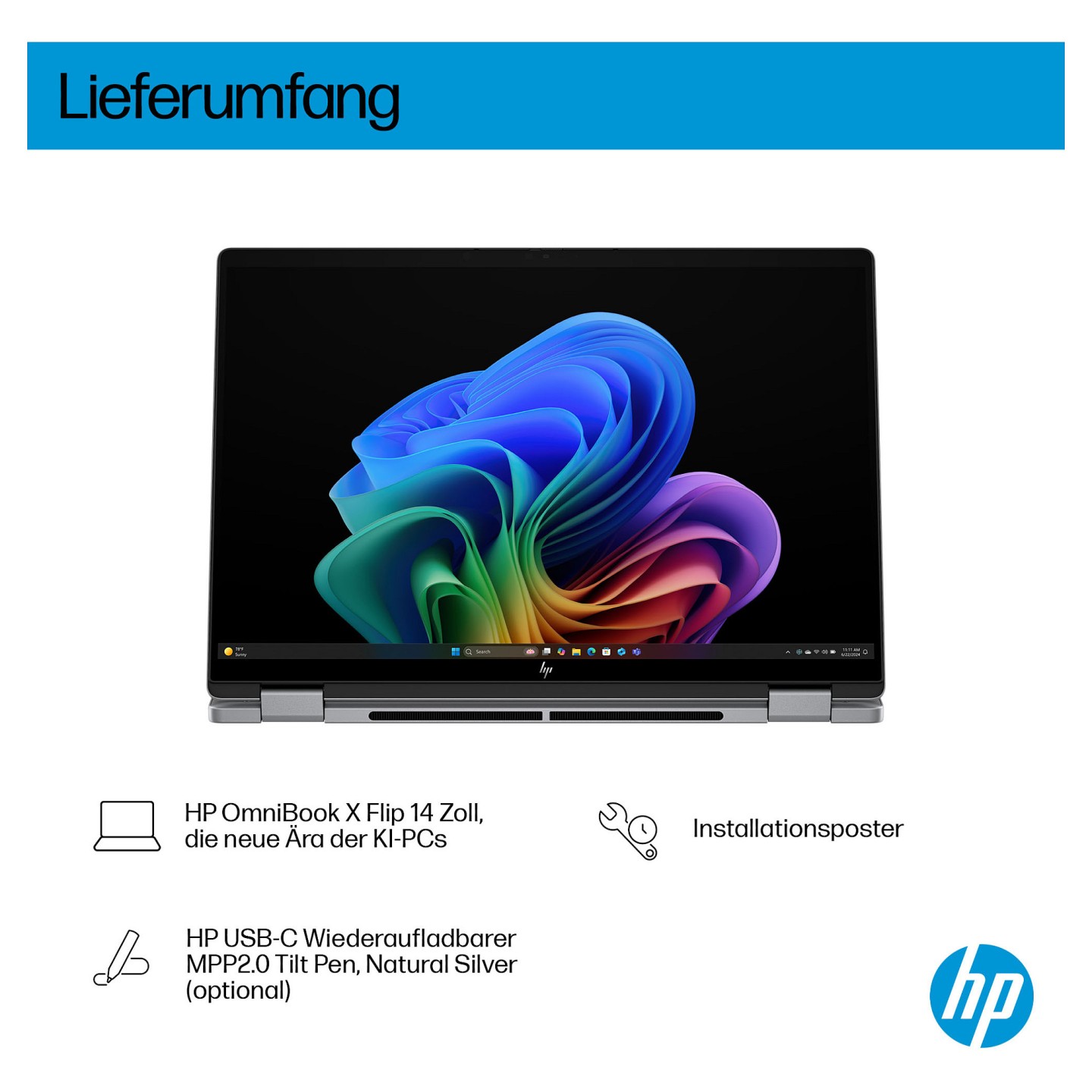 HP OmniBook X Flip 14-fm0056ng Intel® CoreTM Ultra 5 226V Next Gen AI Notebook 35.6 cm (14'')