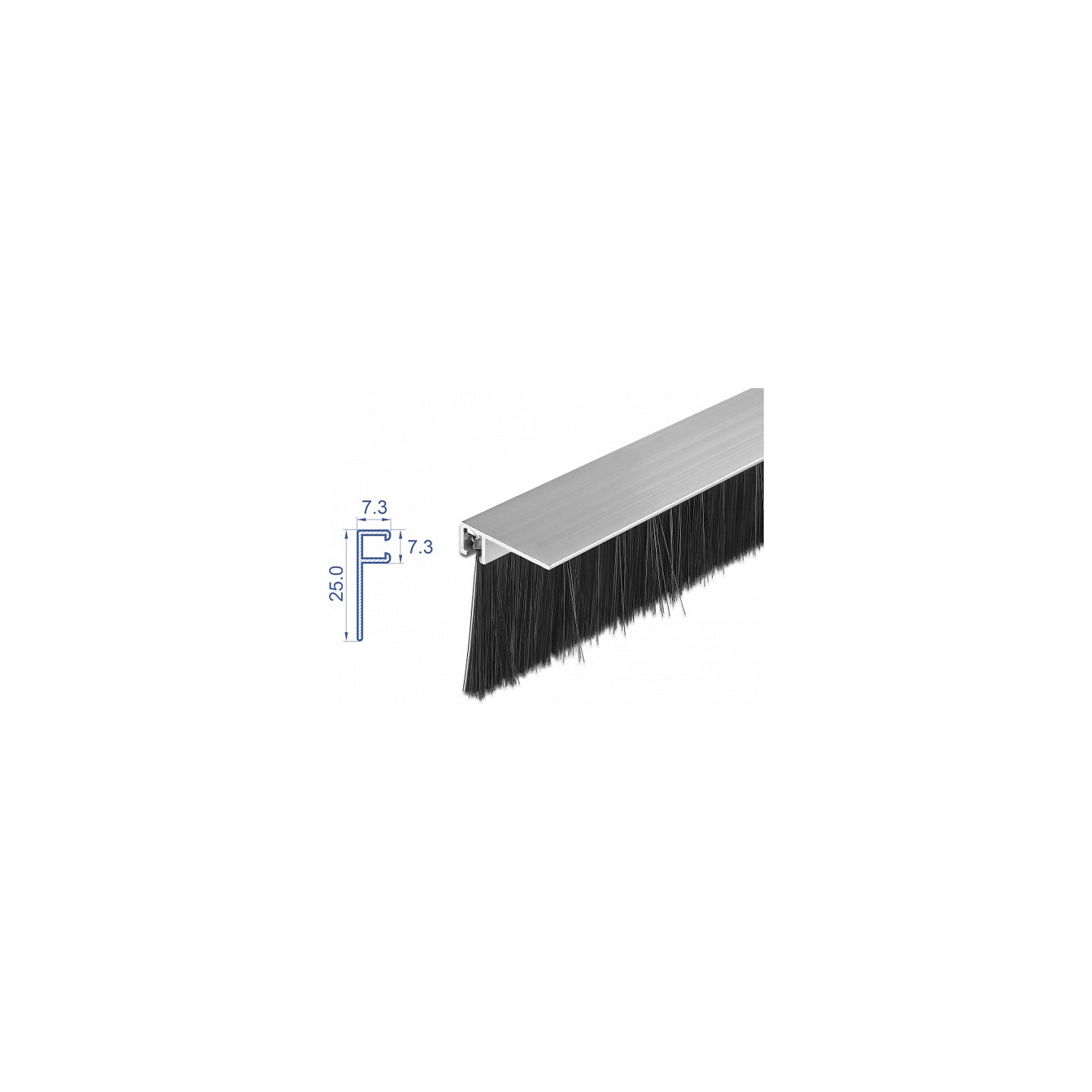 Bürstenstreifen 40 mm mit Alu-Profil gewinkelt - Länge 1 m — Buy in Cyprus with Fast Delivery