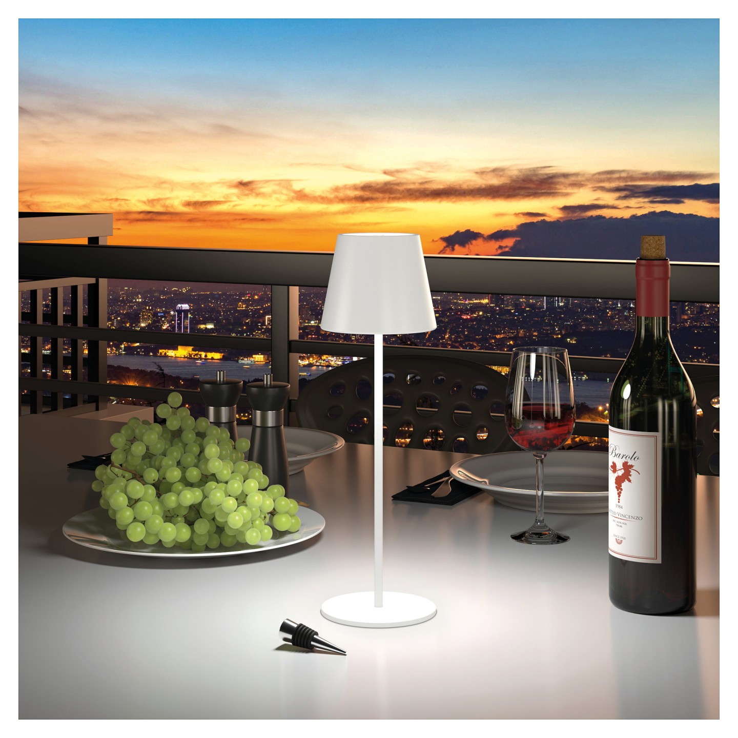 RealPower LED-Tischlampe dimmbar kalt warm mit Akku.weiss — Buy in Cyprus with Fast Delivery