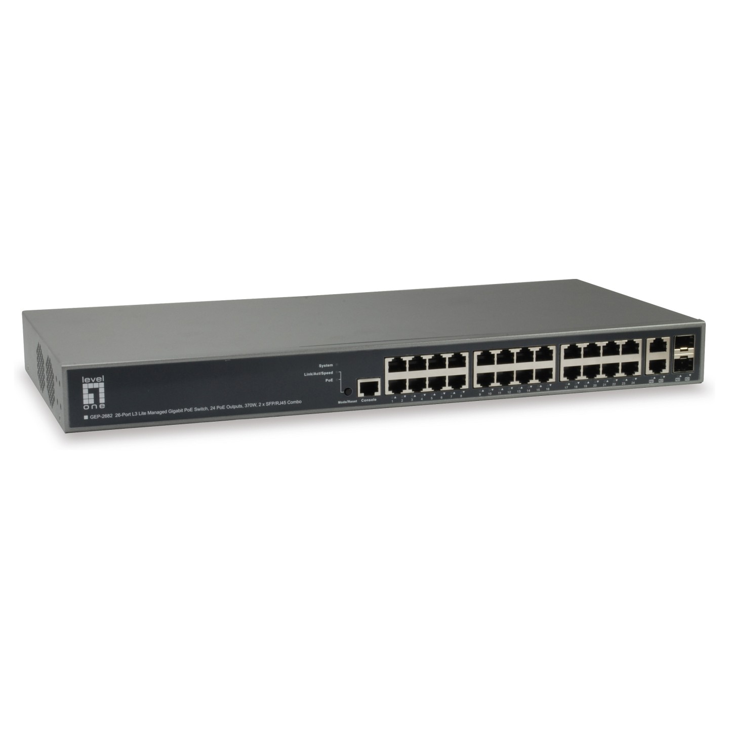 Switch 26x GE GEP-2682 2xGSFP 19' 370W 24xPoE — Buy in Cyprus with Fast Delivery
