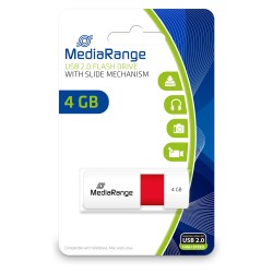 STICK MediaRange USB-Stick 4GB USB 2.0 Slider red — Buy in Cyprus with Fast Delivery