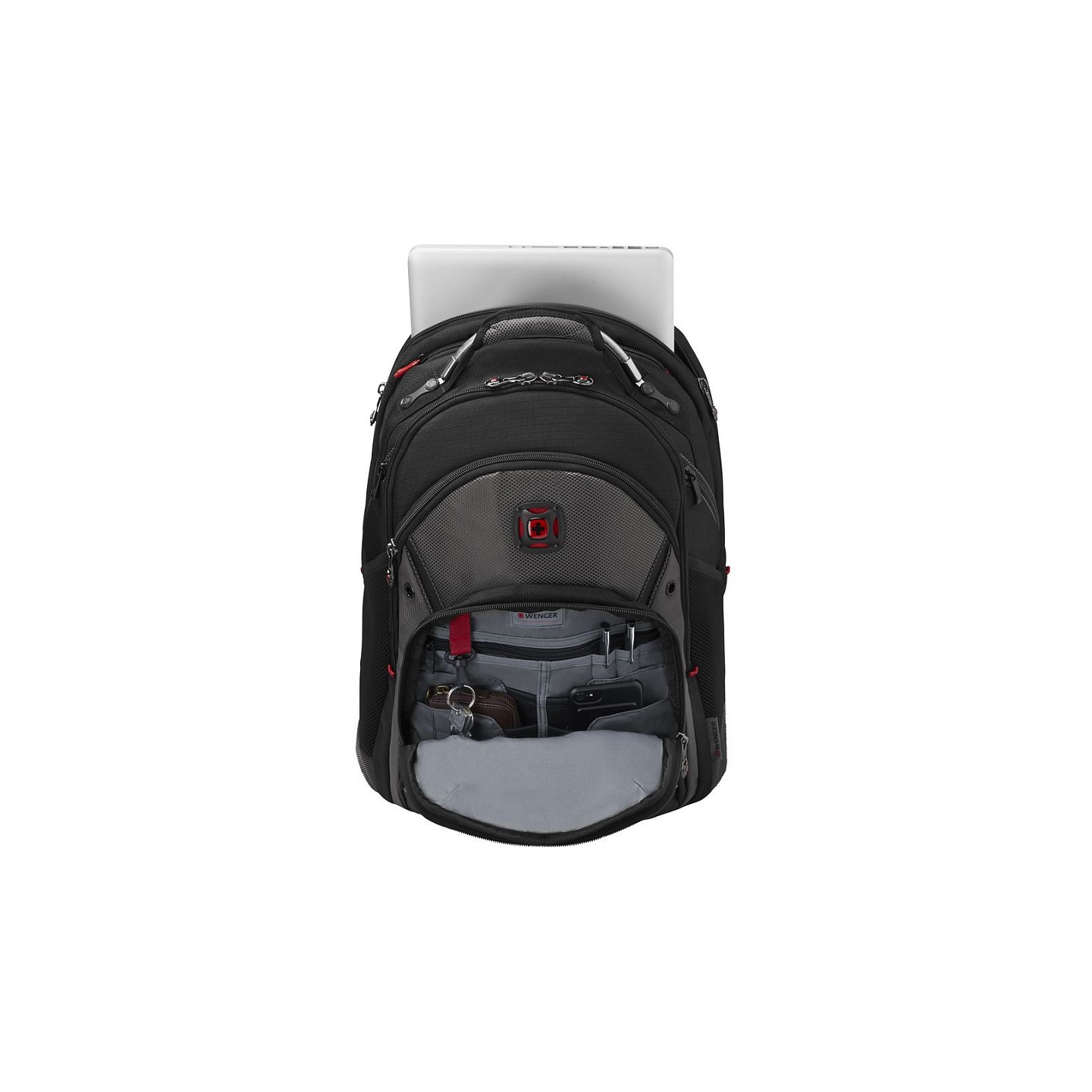 WENGER Synergy Notebook Rucksack fuer 35.8 bis 39.6cm 14.1 bis 15.6Zoll Tablet. Laptop schwarz grau