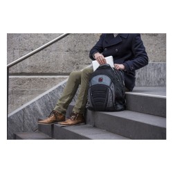 WENGER Synergy Notebook Rucksack fuer 35.8 bis 39.6cm 14.1 bis 15.6Zoll Tablet. Laptop schwarz grau