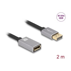 DELOCK DisplayPort Verlngerungskabel 8K 60 Hz 2 m grau Metall ohne Einrastfunktion — Buy in Cyprus with Fast Delivery