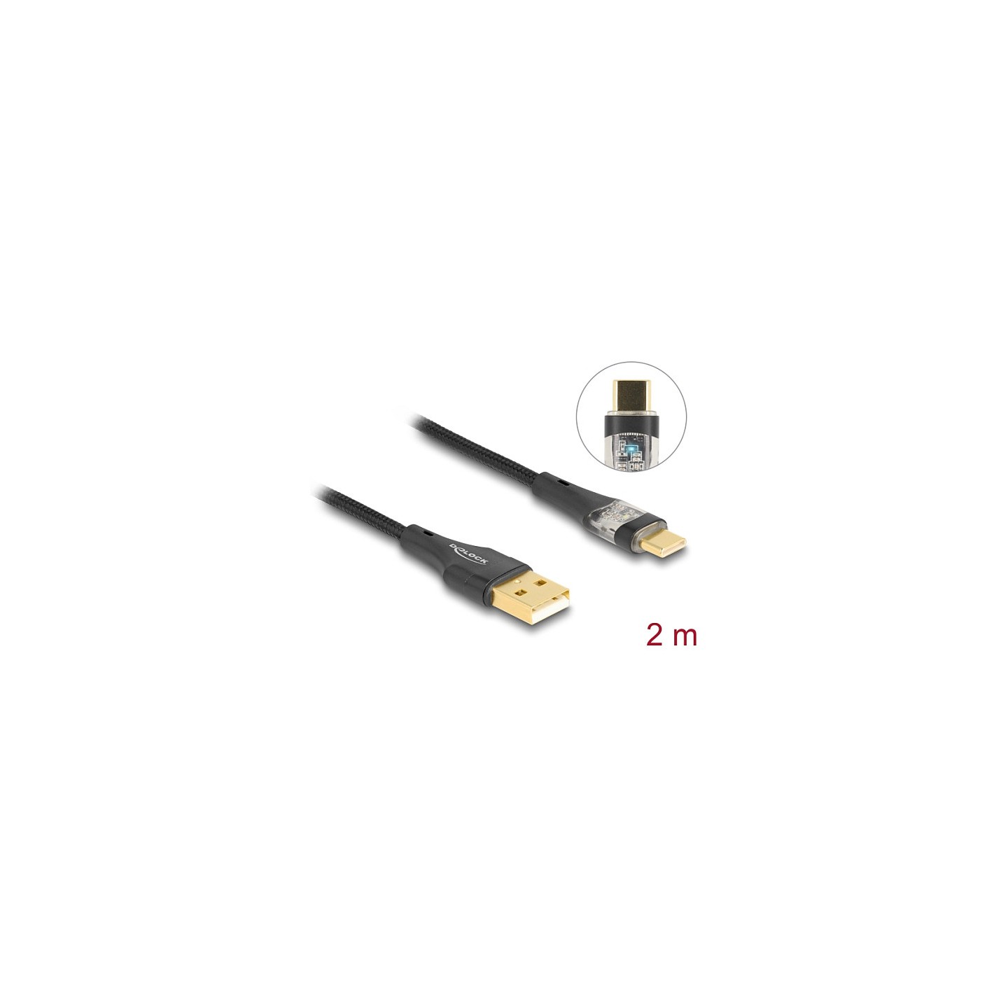 DELOCK USB 2.0 Kabel Typ-A St. zu USB Type-C St. 60 W 2 m — Buy in Cyprus with Fast Delivery