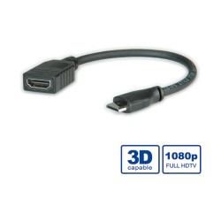VALUE HDMI High Speed Kabel mit Ethernet HDMI BU - Mini HDMI ST 0.15m — Buy in Cyprus with Fast Delivery