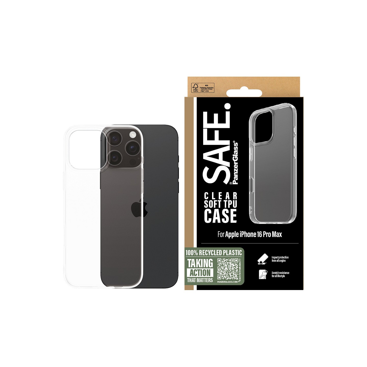 SAFE TPU Case Clear iPhone 16 Pro Max — Buy in Cyprus with Fast Delivery