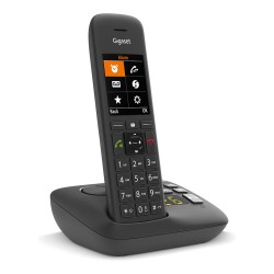 GIGASET C575A schwarz schnurlos analog (DECT) Anrufbeantworter TFT-Farb-Display Freisprechen Adressbuch fr 200 Eintrg...