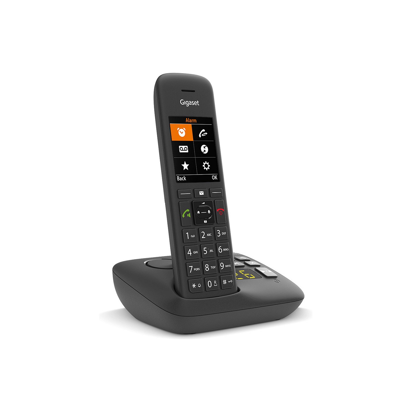GIGASET C575A schwarz schnurlos analog (DECT) Anrufbeantworter TFT-Farb-Display Freisprechen Adressbuch fr 200 Eintrg...