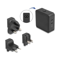 USB GaN Ladegerät 2 x USB Type-CTM PD 3.0 mit 65 W inklusive Strom-Adapter für EU US UK — Buy in Cyprus with Fast Delivery