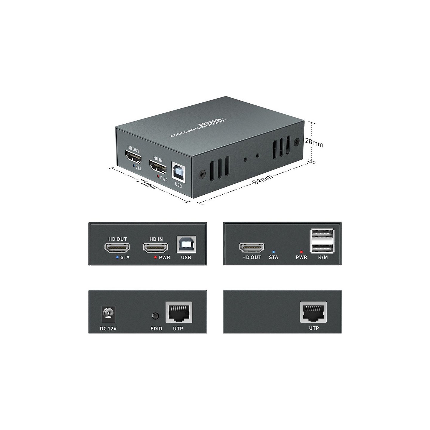 HDMI over Cat.5 6 Extender kit 4K. 100m schwarz — Buy in Cyprus with Fast Delivery