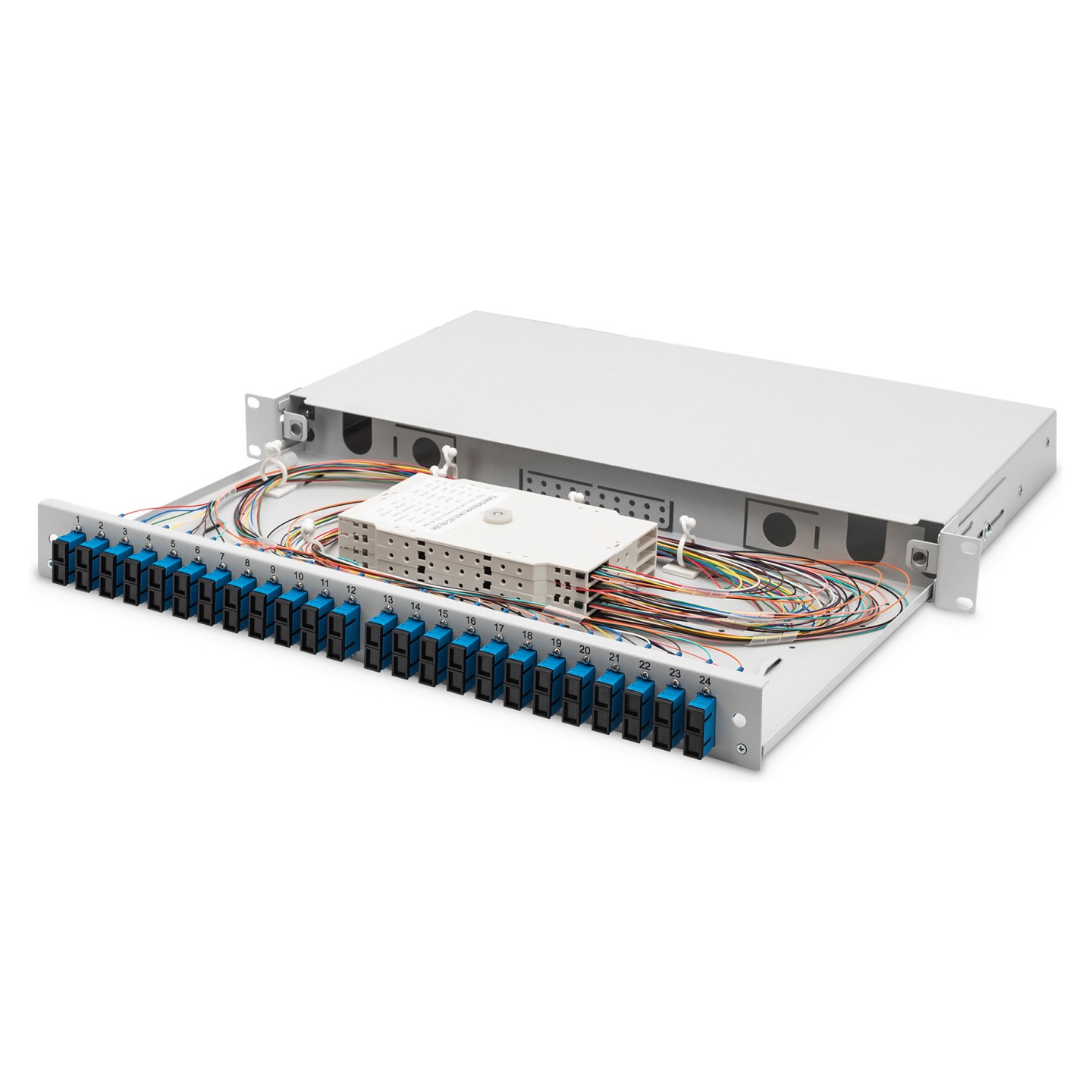 DIGITUS LWL Spleißbox 1HE bestückt 24x SC DX OS2 grau — Buy in Cyprus with Fast Delivery