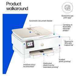 T HP Envy Photo 7930 All-in-One Color Inkjet 10ppm Print Scan Copy Photo Printer USB 2.0 Wi-Fi