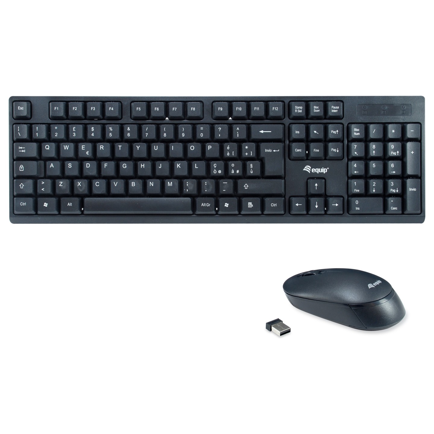 Equip Wireless Tastatur + Maus. Layout italienisch schwarz — Buy in Cyprus with Fast Delivery