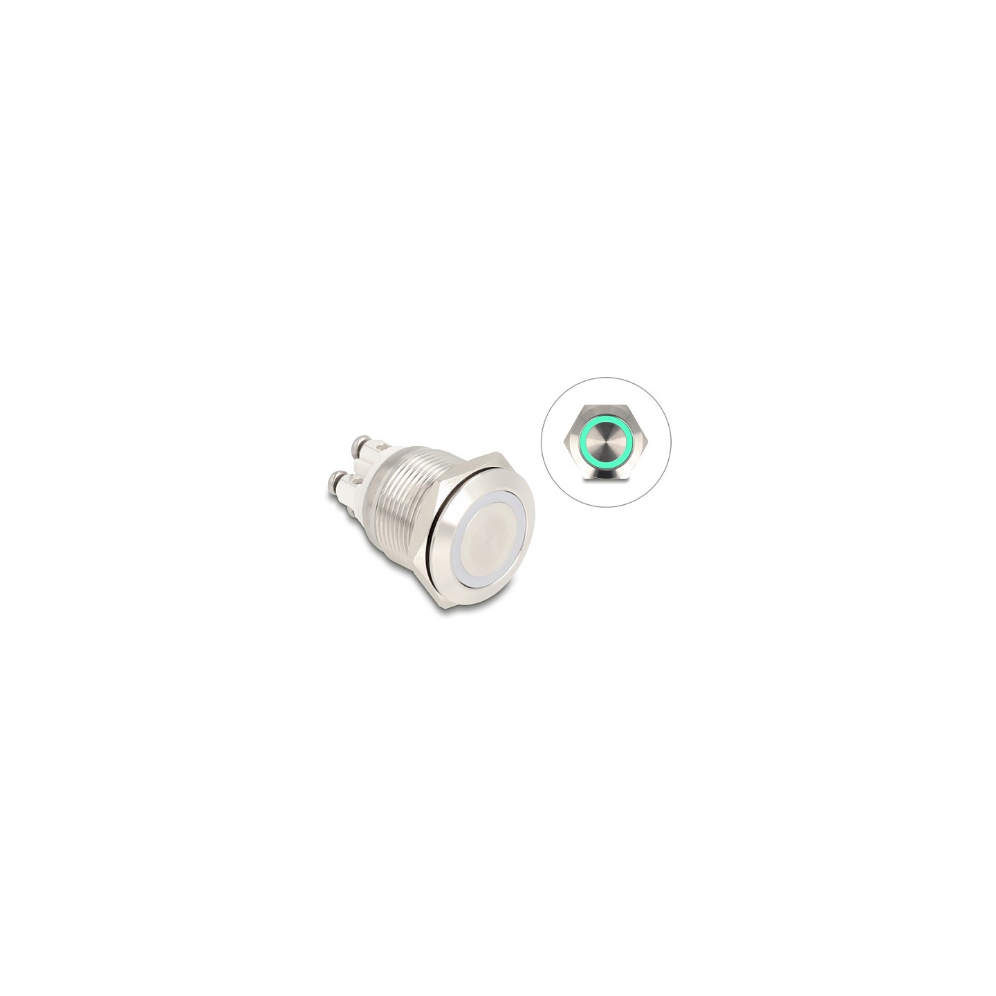 Drucktaster zum Einbau 19 mm 4 x Schraubklemme LED grün — Buy in Cyprus with Fast Delivery