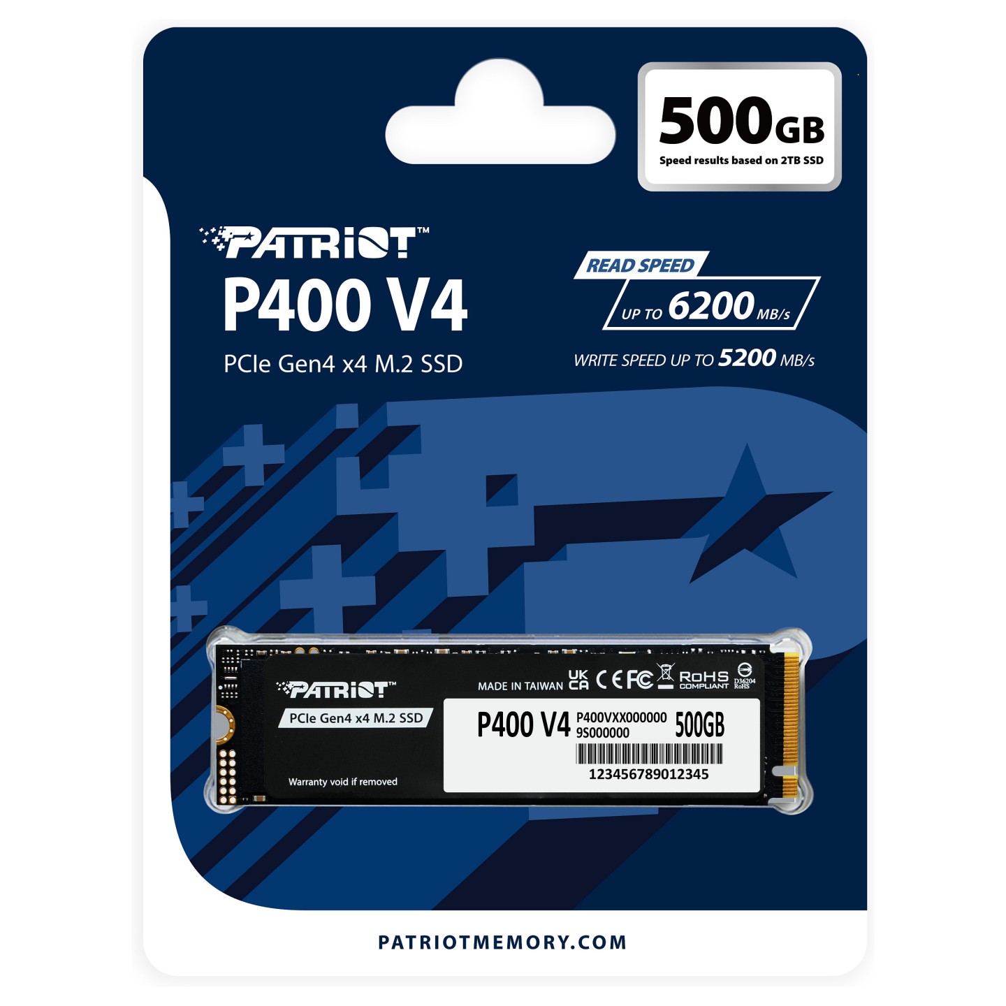 M.2 500GB Patriot P400 PCIe 4.0 5000 3000 Heatsink — Buy in Cyprus with Fast Delivery