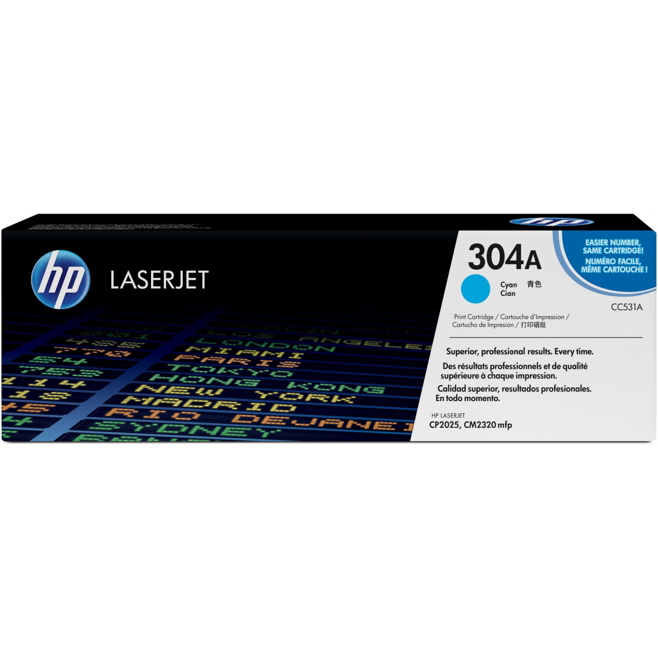 HP 304A Original Color LaserJet Toner Cartridge - CC531A - Cyan, Standard Yield (~2800 pages)